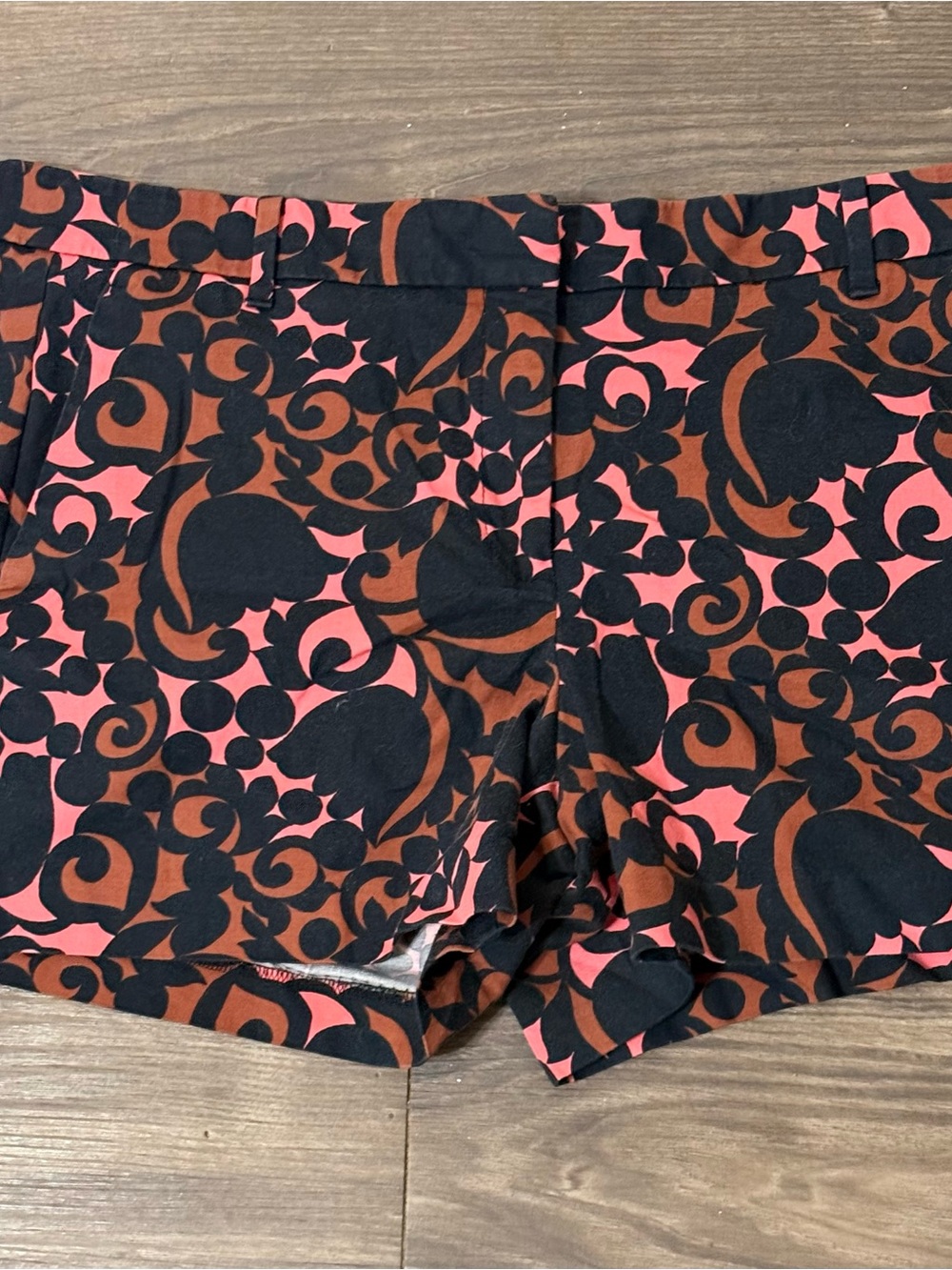 Ann Taylor Patterned Shorts — Black, Brown & Pink